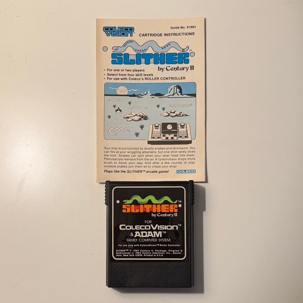 ColecoVision Slither Game Cartridge